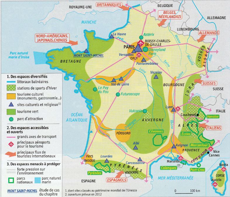 carte tourisme france geographie