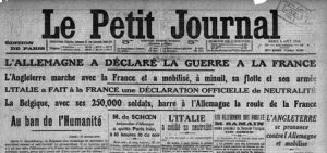 Une du petit journal - août 1914