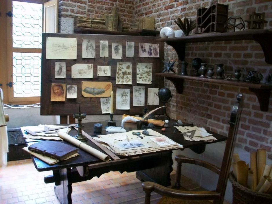 Clos Lucé à Amboise, bureau de Léonard de Vinci